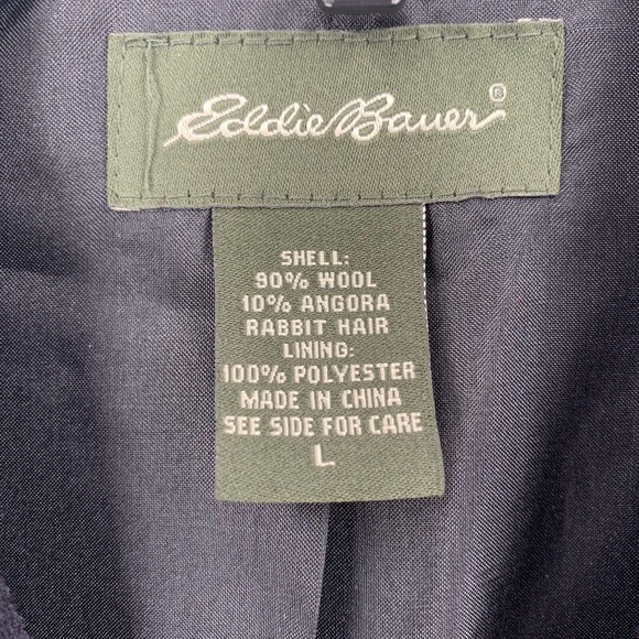 Eddie Bauer Black Wool Angora Blend Blazer Jacket‎ Career Wear Womens Large - Picture 5 of 7